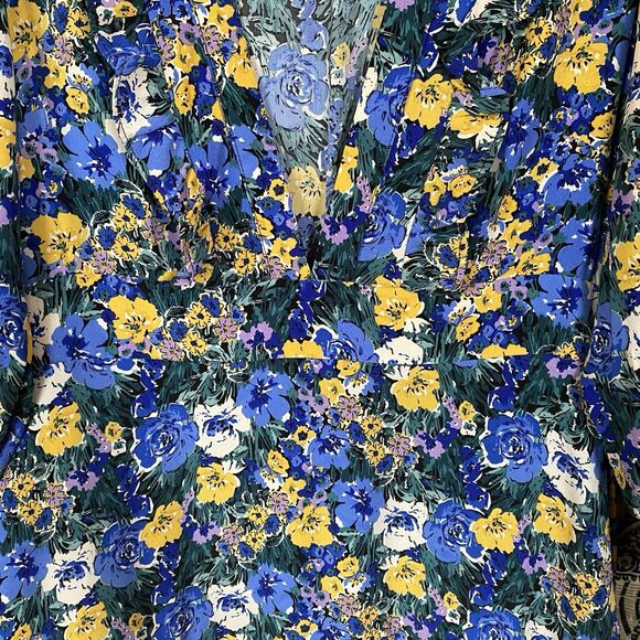 NWOT Code x Mode Blue Floral Prairie Ruffle Maxi Dress Size Small - Picture 5 of 16